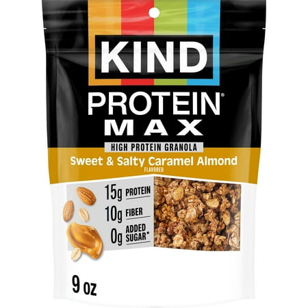 KIND Protein Max Granola, Sweet & Salty Caramel Almond, Gluten Free, 15g Protein, 9 oz