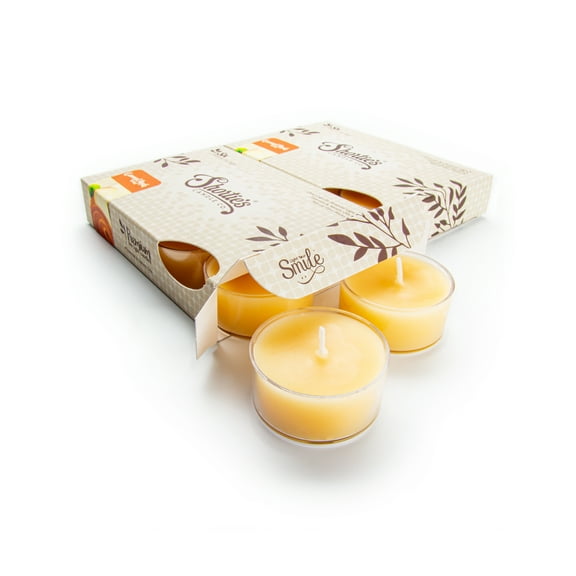 Caramel Apple Cider Tealight Candles Multi Pack - 12 Beige Premium Scented Tea Lights - Natural Oils - Shortie's Candle Company