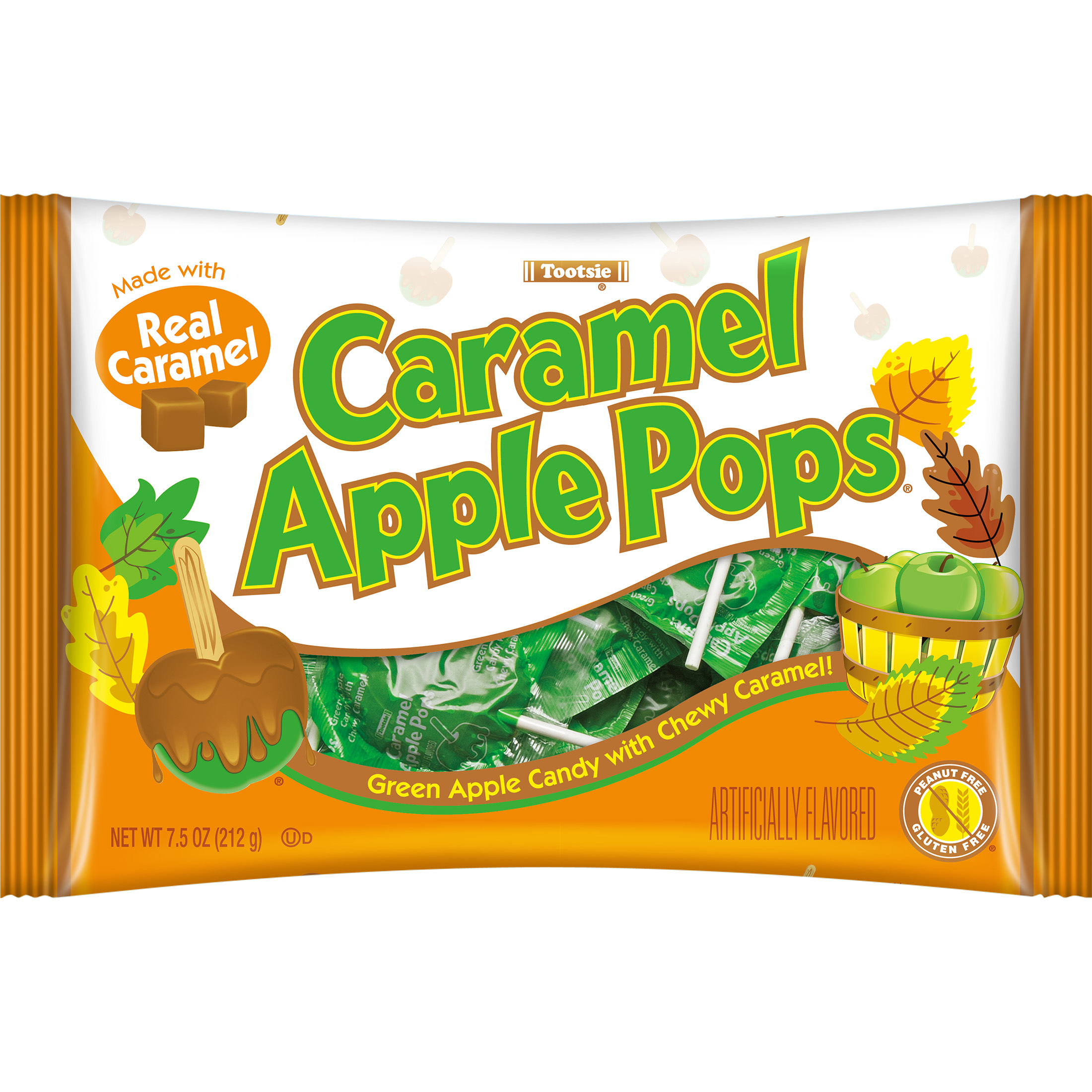 Caramel Apple Pops, Caramel Coated Green Apple Lollipops, Individually Wrapped, 7.5 oz - image 1 of 5