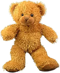 New Caramel the Bear Plush Toy in Happy Birthday T-Shirt - 16-Inch Soft