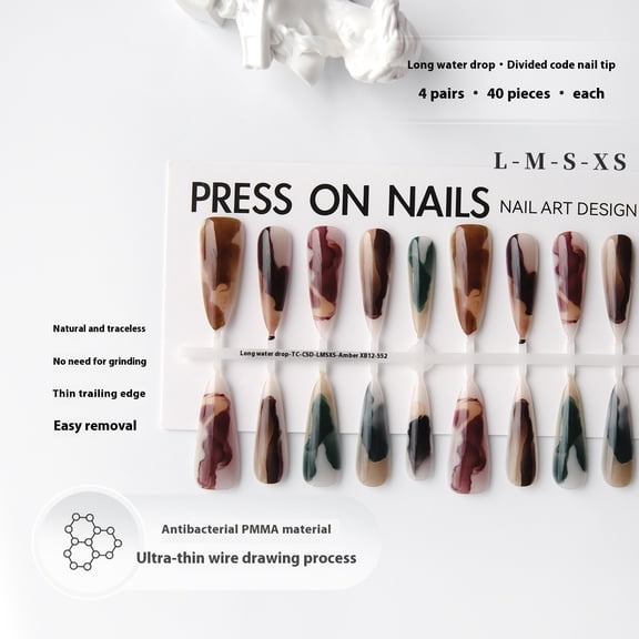 Caramel Blooming Ancient Style Wear Long Tip Manicure