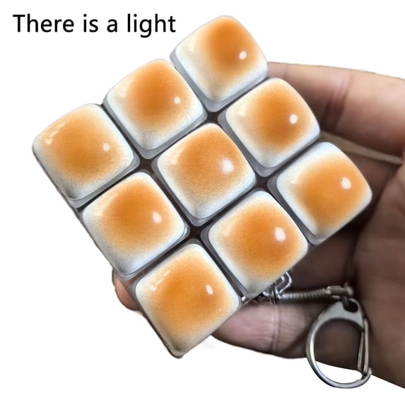 Caramel Bread Keyboard Fidget Toy Keychain, Clicking Sound, Stress Relief Gadget
