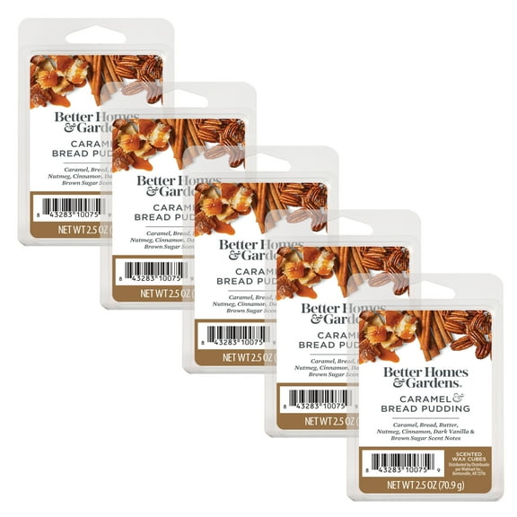 Caramel Bread Pudding Scented Wax Melts, Better Homes & Gardens, 2.5 oz (5-Pack)