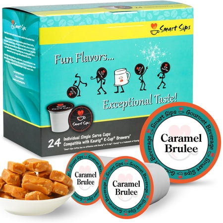 Caramel Brulee Gourmet Coffee, 24 Count, Single Serve Cups Compatible With All Keurig K-cup Brewers