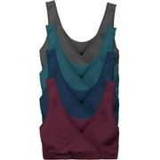 Caramel Cantina 4 Pack Sleeping Nursing Cross Front Maternity Bra (Large, Dark Winter)