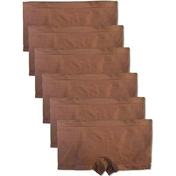 Caramel Cantina Women's 6 Pack Plus Size Boyshort Panties Underwear (3X, Caramel)