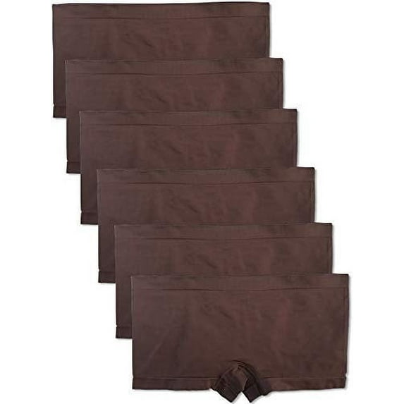 Caramel Cantina Women's 6 Pack Plus Size Boyshort Panties Underwear (4X, Chocolate)