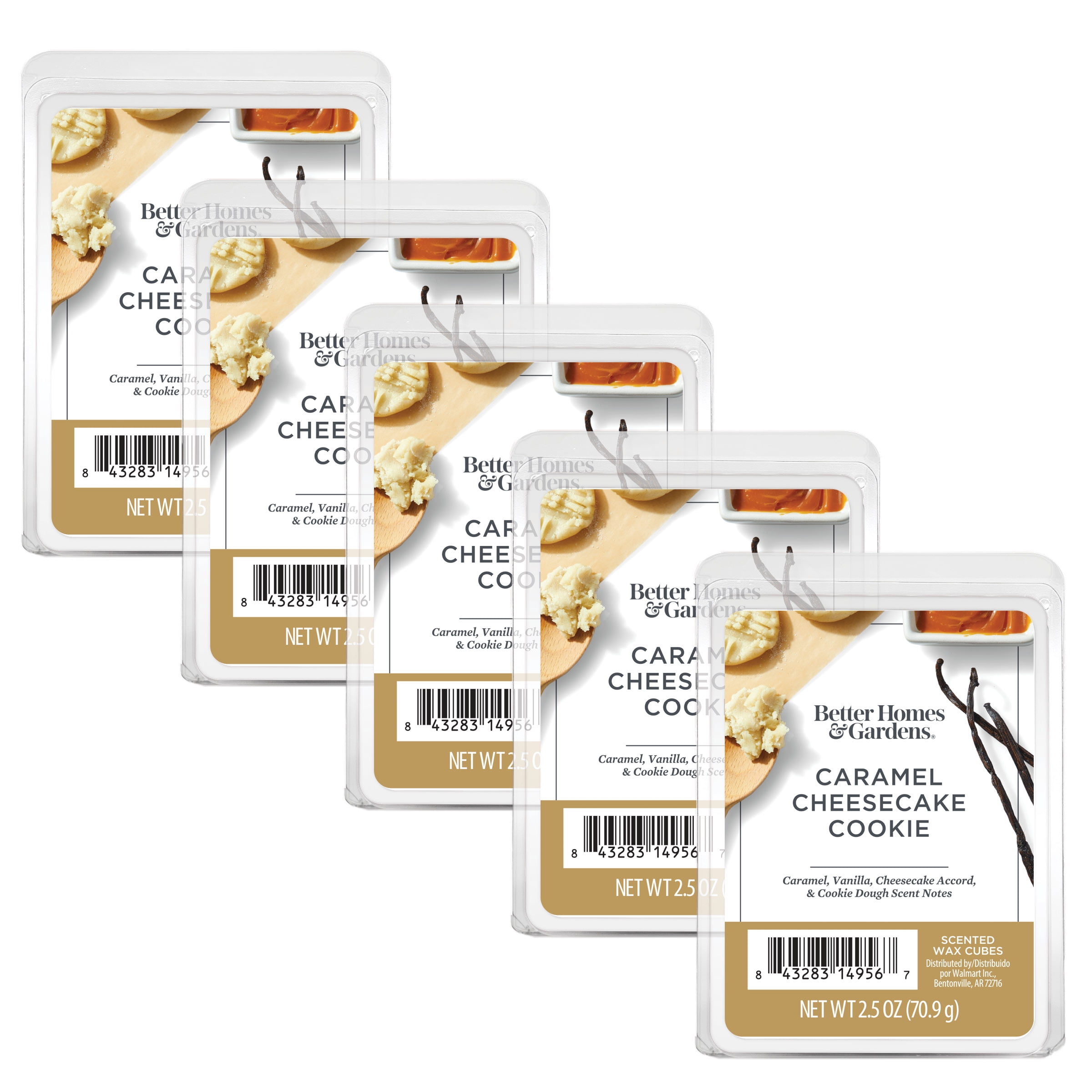 Caramel Cheesecake Cookie Scented Wax Melts, Better Homes & Gardens, 2.5 oz (5-Pack)