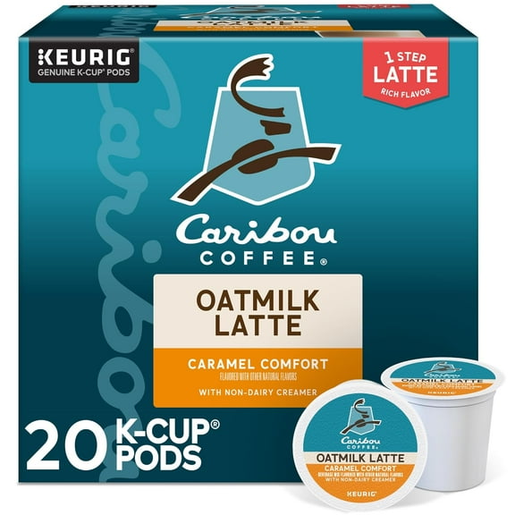 Caramel Comfort Oatmilk Latte, One Step Latte Single Serve Keurig K-Cup Pods, 20-Count Box