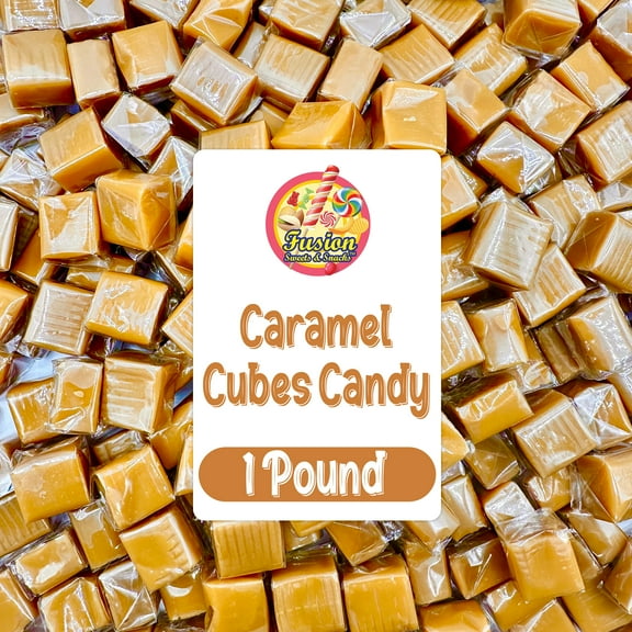 Caramel Cubes Candy Individually Wrapped - 1 Pound Bulk Bag (Approx. 75 Pieces) - Caramel Candy Soft Classic Chewy Candy For All Holidays, And Any Occasion