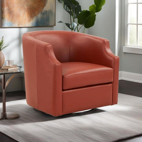 Caramel Leather Glider / Pocket Coil Seat for Relaxing Moments