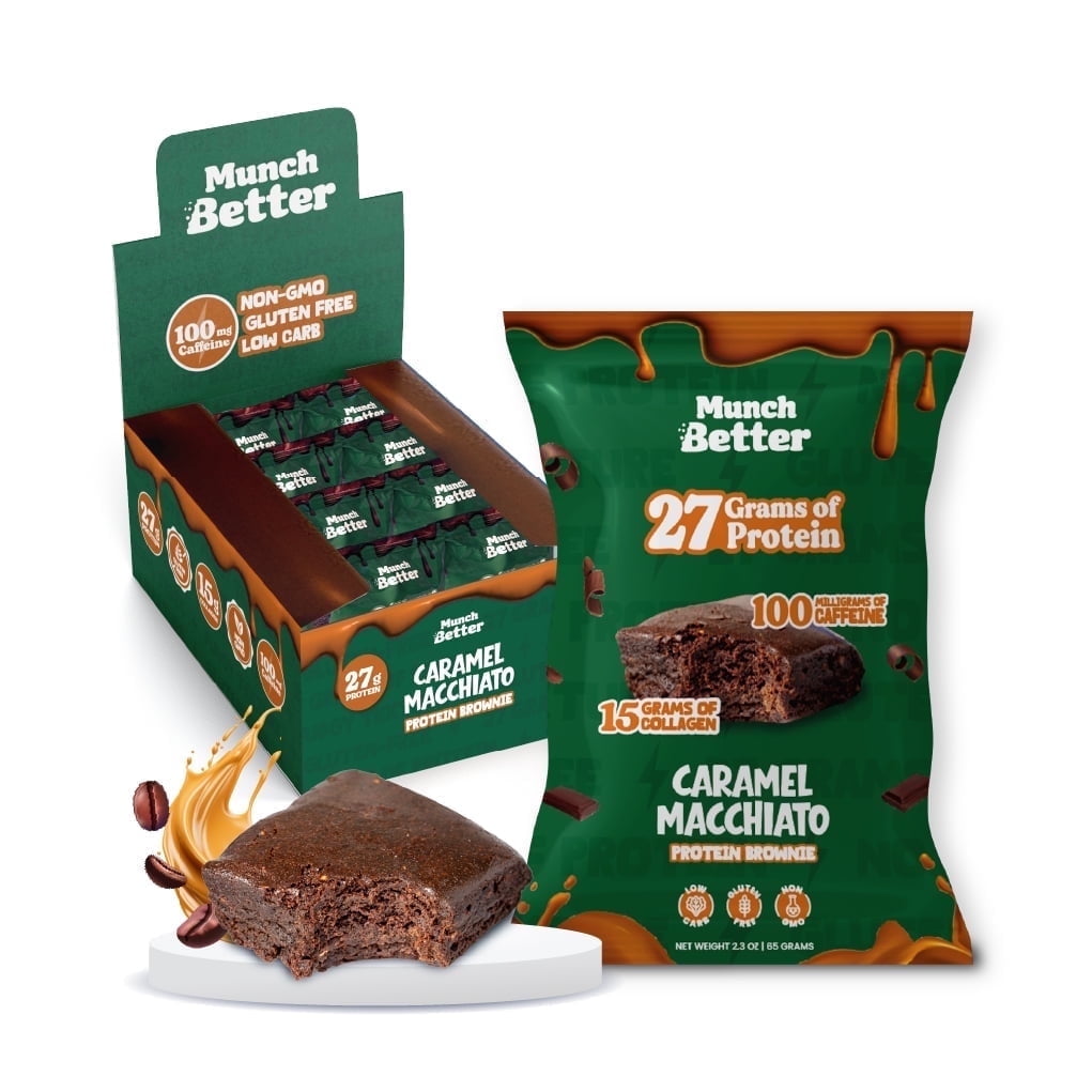 Caramel Macchiato - CAFFEINATED Protein Brownies from Munch Better
