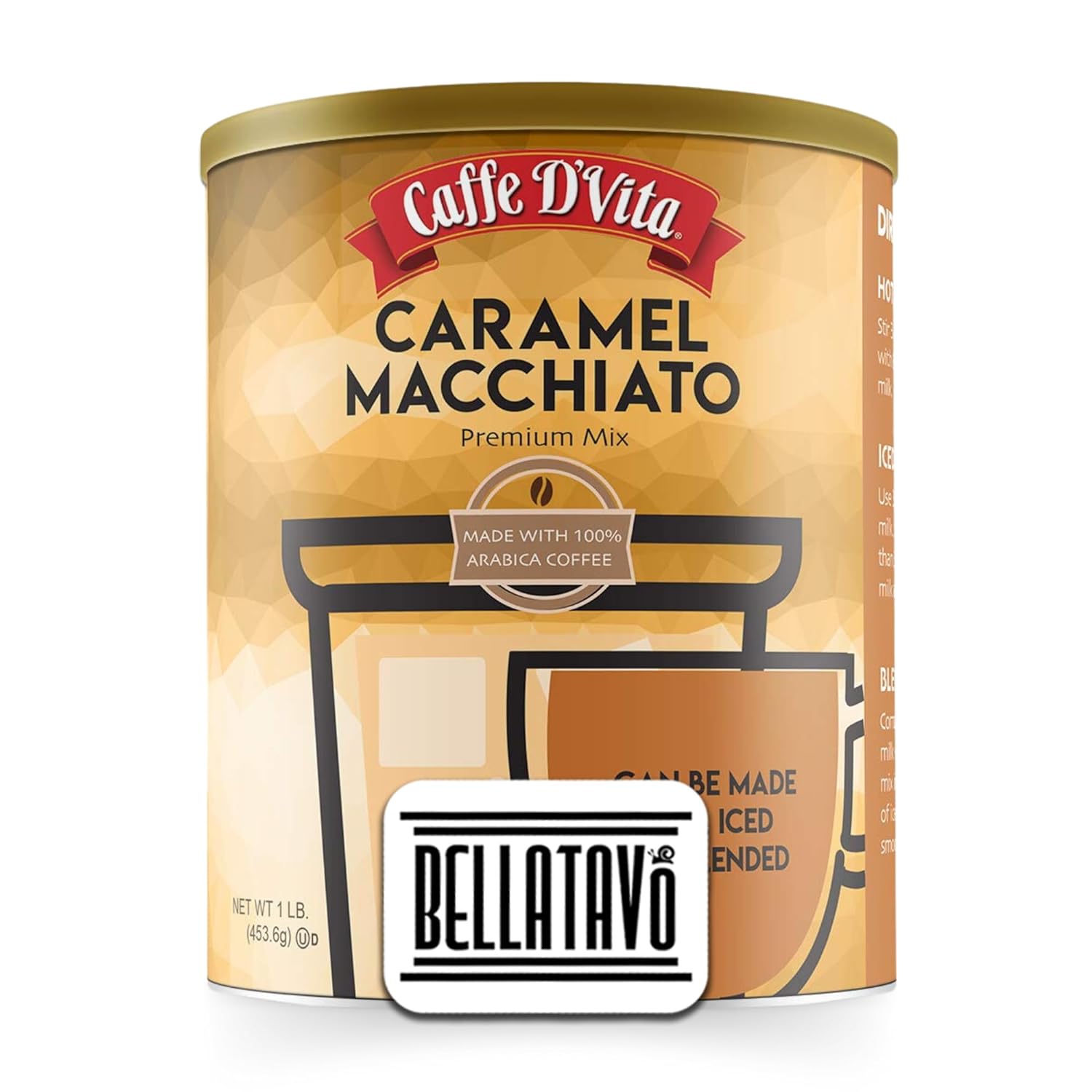 Caramel Macchiato Instant Coffee Mix Bundle. Includes One 1Lb of Caffe