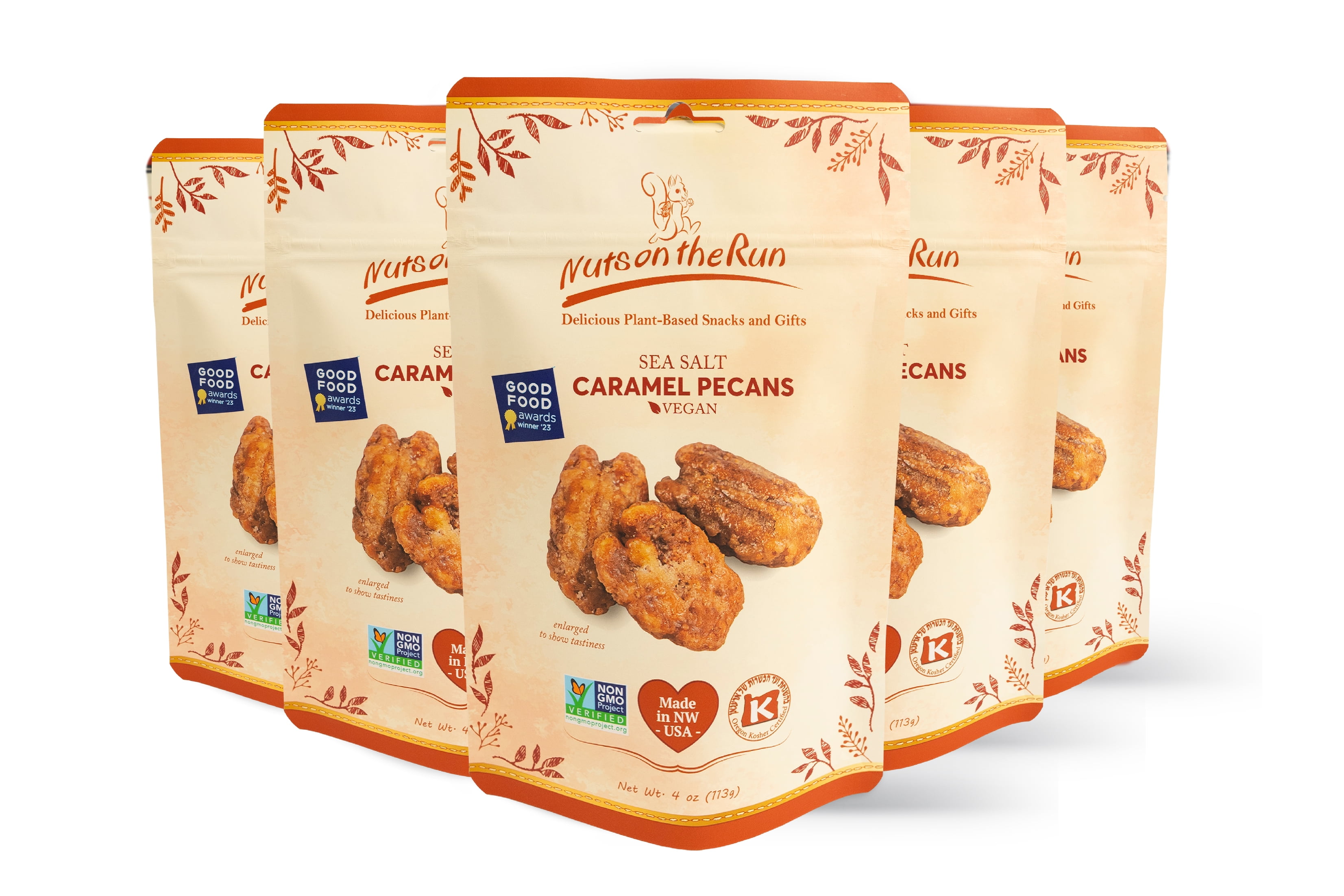 Caramel Pecans, 20oz (PACK OF 5 BAGS), Satisfaction Guarantee