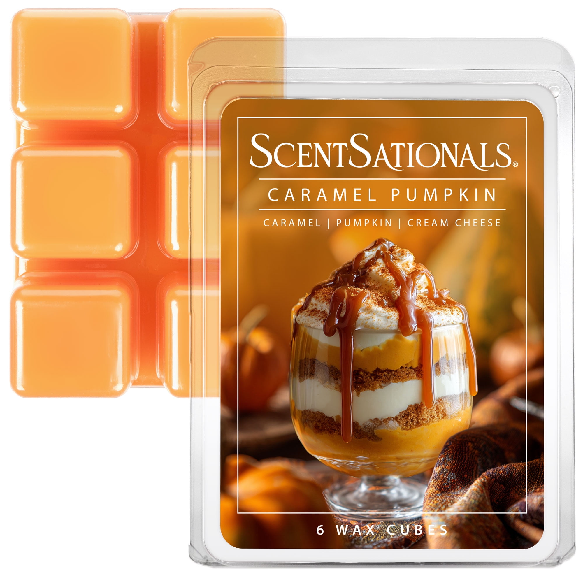 Caramel Pumpkin Scented Wax Melts, ScentSationals, 2.5 oz (1-Pack