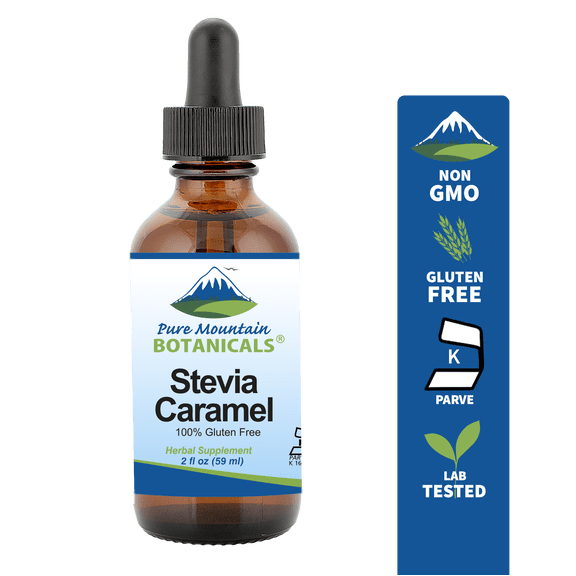 Caramel Stevia Drops - Alcohol Free and Kosher - Flavored with Natural Caramel - 2oz Glass Bottle