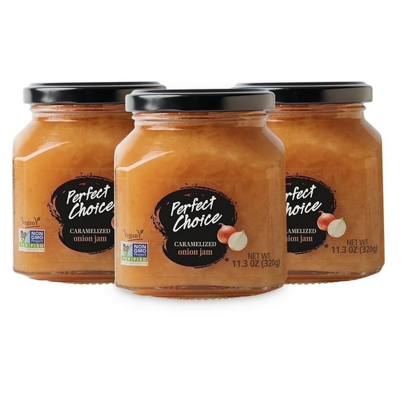 Perfect Choice Caramelized Onion - Delicious on Burgers, Meats & Cheeses - 11.3 oz - Pack of 3