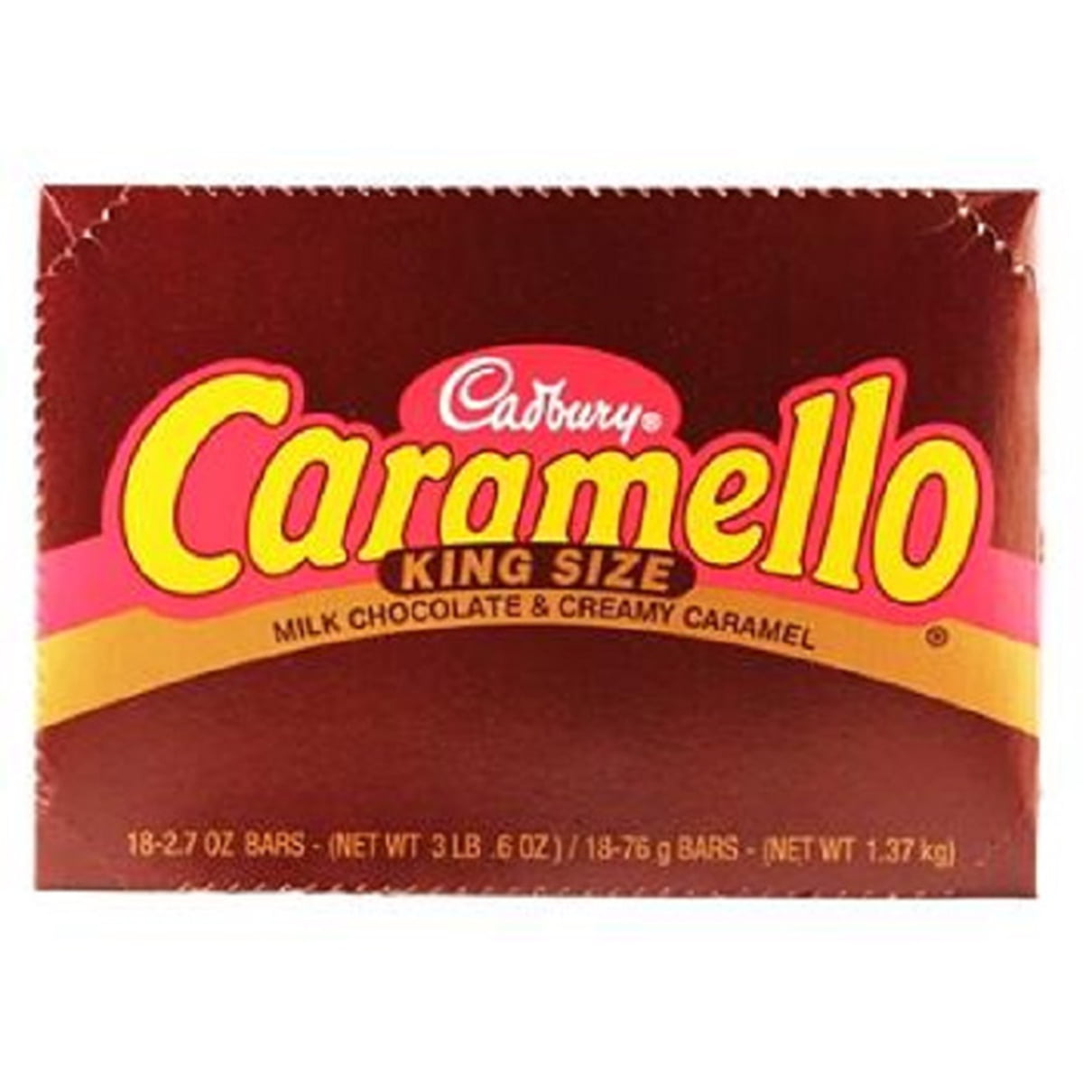 Caramello, King Size Milk Chocolate & Creamy Caramel, Count 18 (2.7 oz