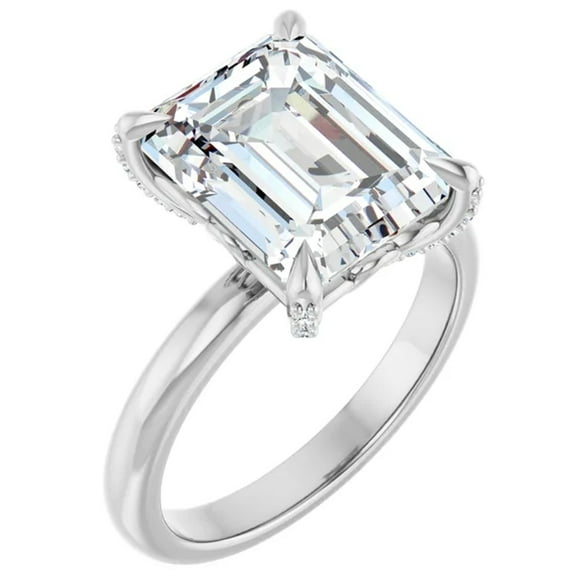 Caramia Emerald Lab Diamond Engagement Ring Basket Solitaire