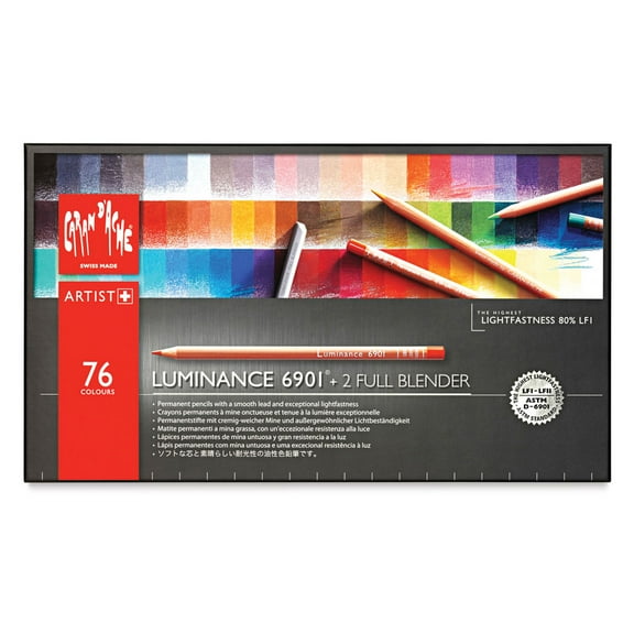 Caran d'Ache Luminance Colored Pencils - Set of 76, Assorted Colors
