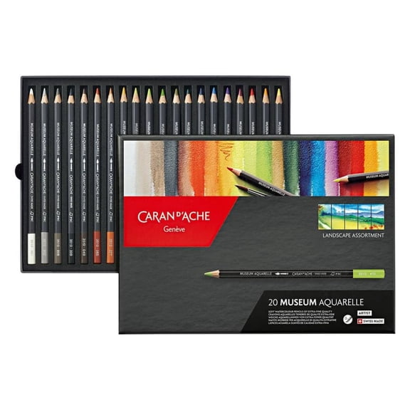 Caran D'Ache Museum Aquarelle Pencil Set - Landscape, Set of 20