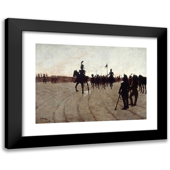 Caran d' Ache 14x11 Black Modern Framed Museum Art Print Titled - ‘The Epic’, Scene from the Shadow Theater of ‘Chat Noir’ (1889)