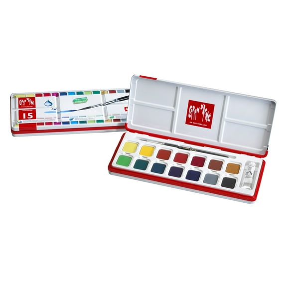 Caran d'Ache, Fancolor Gouache, 15 Colors with Paintbrush