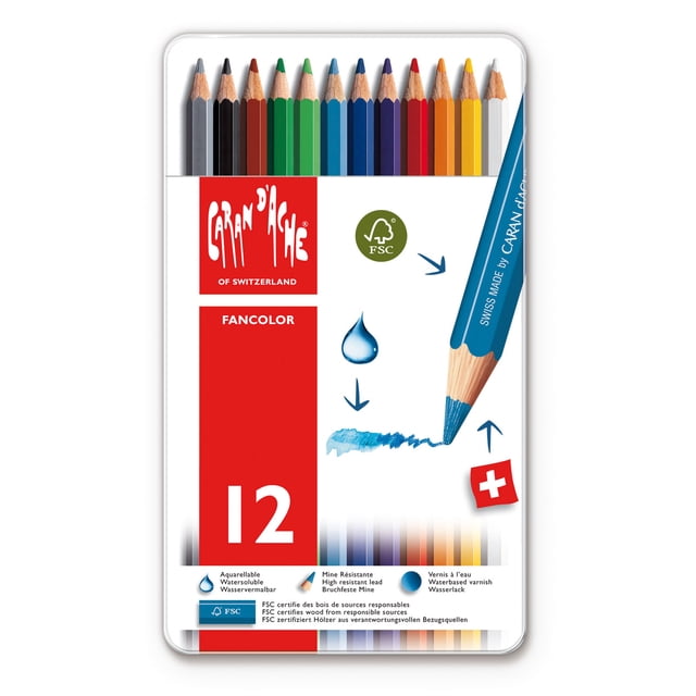 Caran D'Ache Supracolor Water-Soluble Pencil - Bordeaux Red Art Pencil