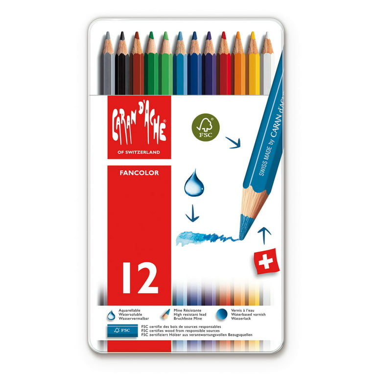  Caran d'Ache Fancolor Water Soluble Pencils 12/Pkg