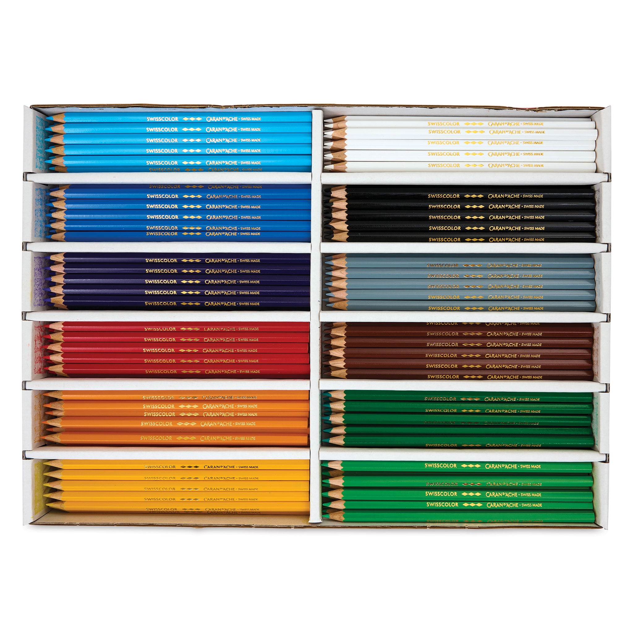 Caran D'Ache Swisscolor Watercolor Pencils, Set Of 40 In Swiss Flag Metal Tin
