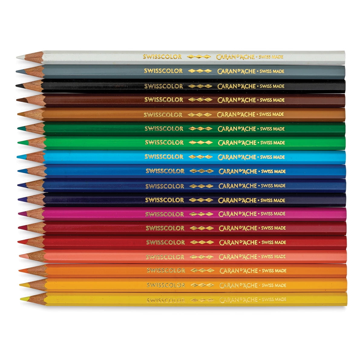 Caran d'Ache Swisscolor Water-Soluble Colored Pencils - Set of 12