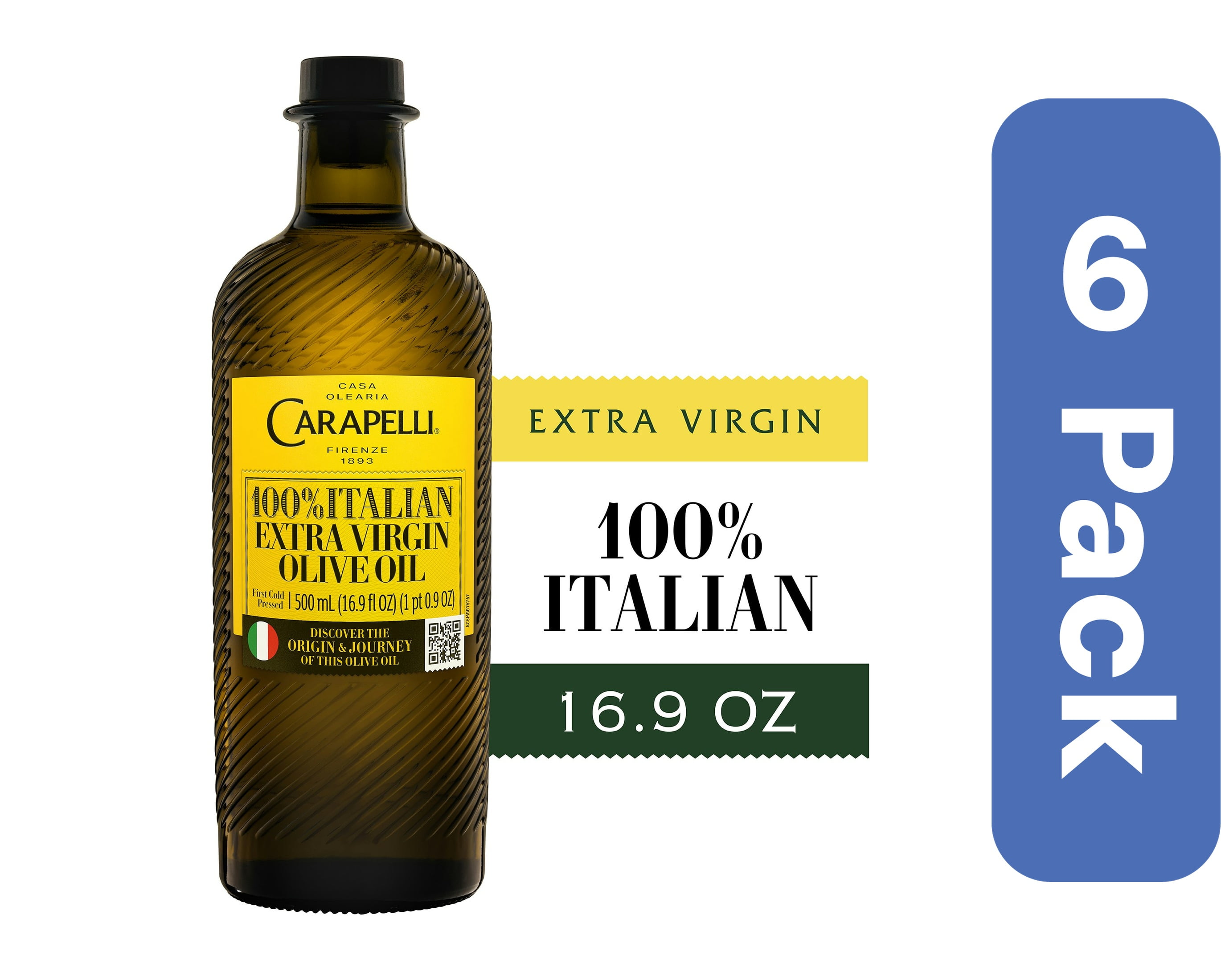 Carapelli Olive Oil 100% Italian 500 ml (Pack Of 6)