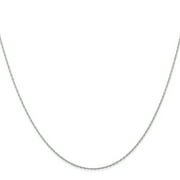 Carat In Karats 10K White Gold Ultra-thin Carded Cable Rope Chain Necklace (20 Inches x 0.5mm Width)