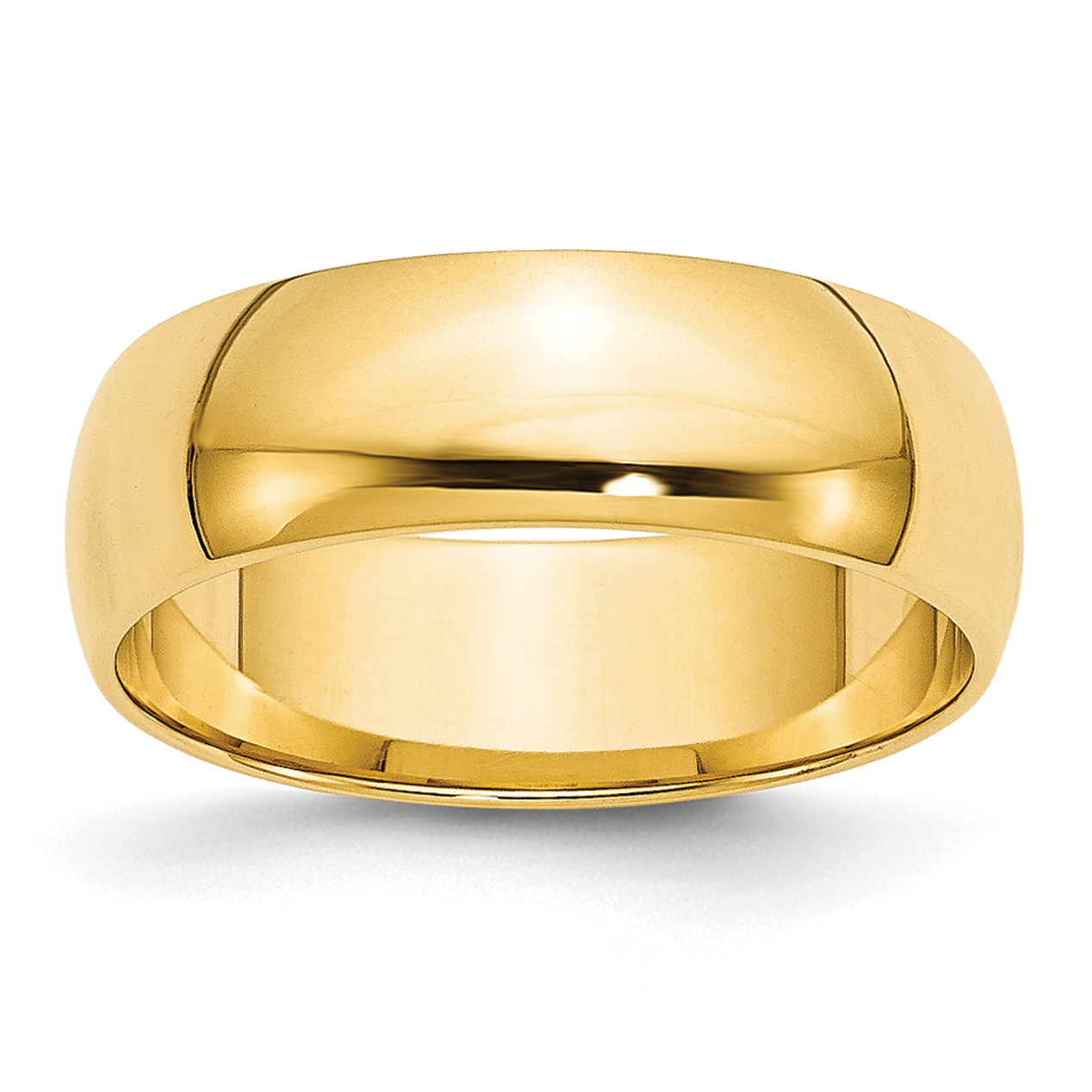 Carat In Karats 10K Yellow Gold 6mm Wide Band Lightweight Half Round Wedding Ring Size 4.5