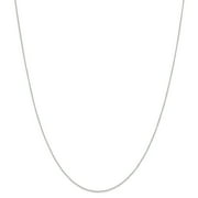 Carat In Karats 14K White Gold Ultra-thin Carded Curb With Spring Ring Clasp Chain Necklace (16 Inches x 0.42mm Width)