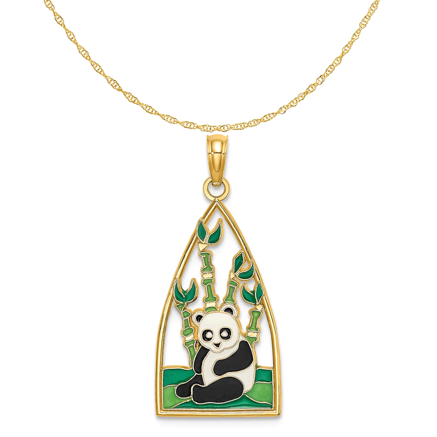Cute Baby Panda Enamel Pendant Necklaces Exquisite 18K Gold Plated Animal  Necklace Romantic Love Heart Anniversary Gifts Jewelry