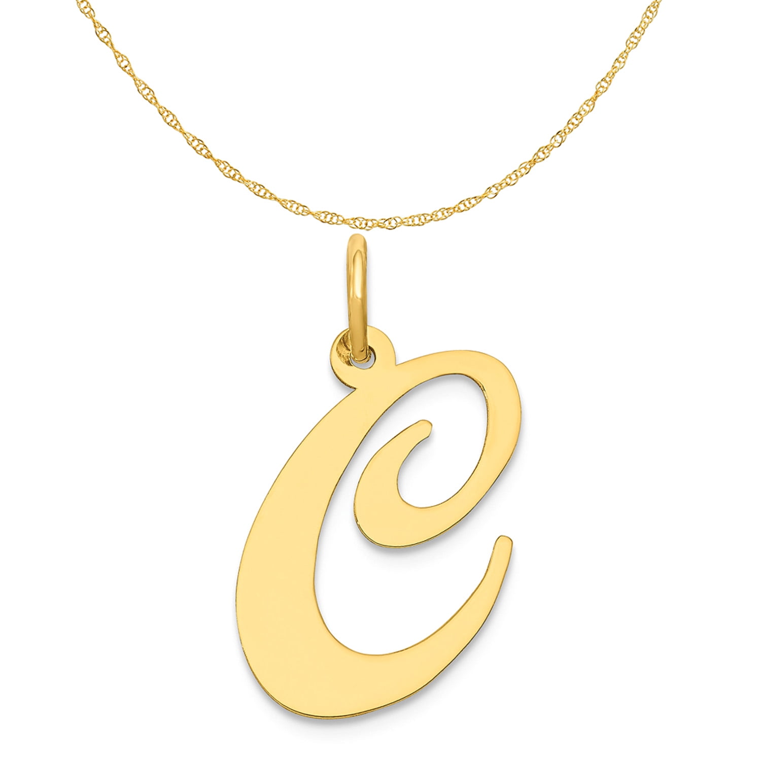 Extra Large Initial Charm White Gold / C
