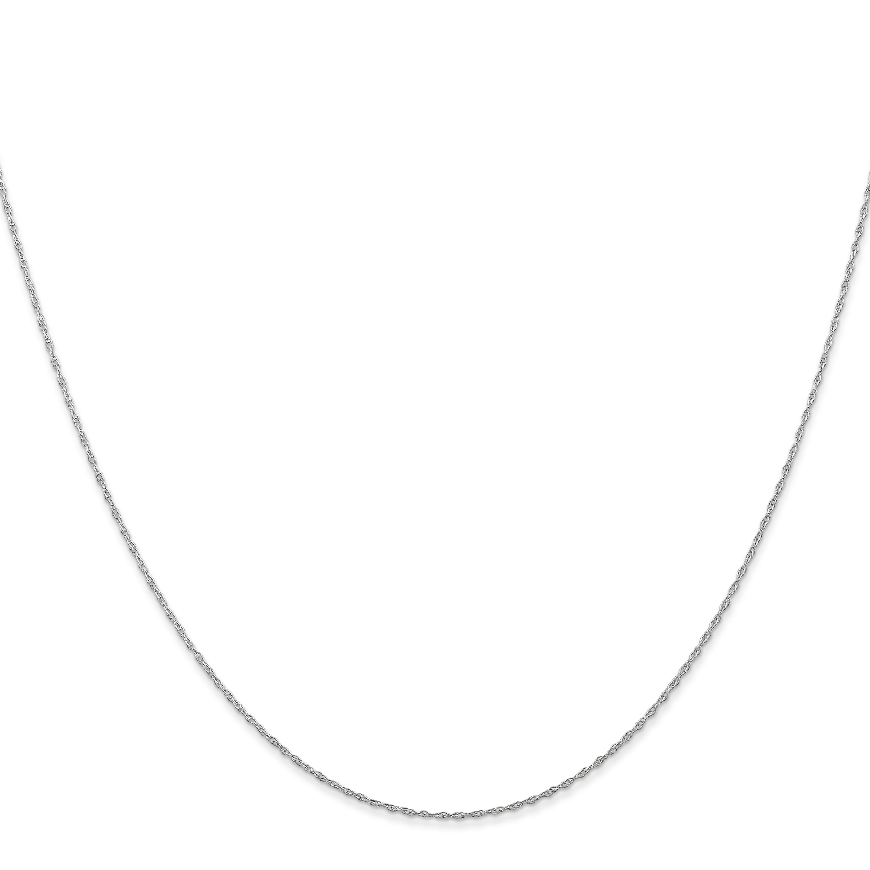 Carat in Karats 10K White Gold Ultrathin Carded Cable Rope Chain