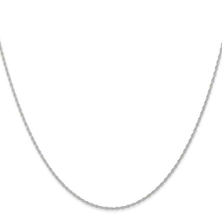 Carat in Karats 10K White Gold Ultra thin Carded Cable Rope Chain