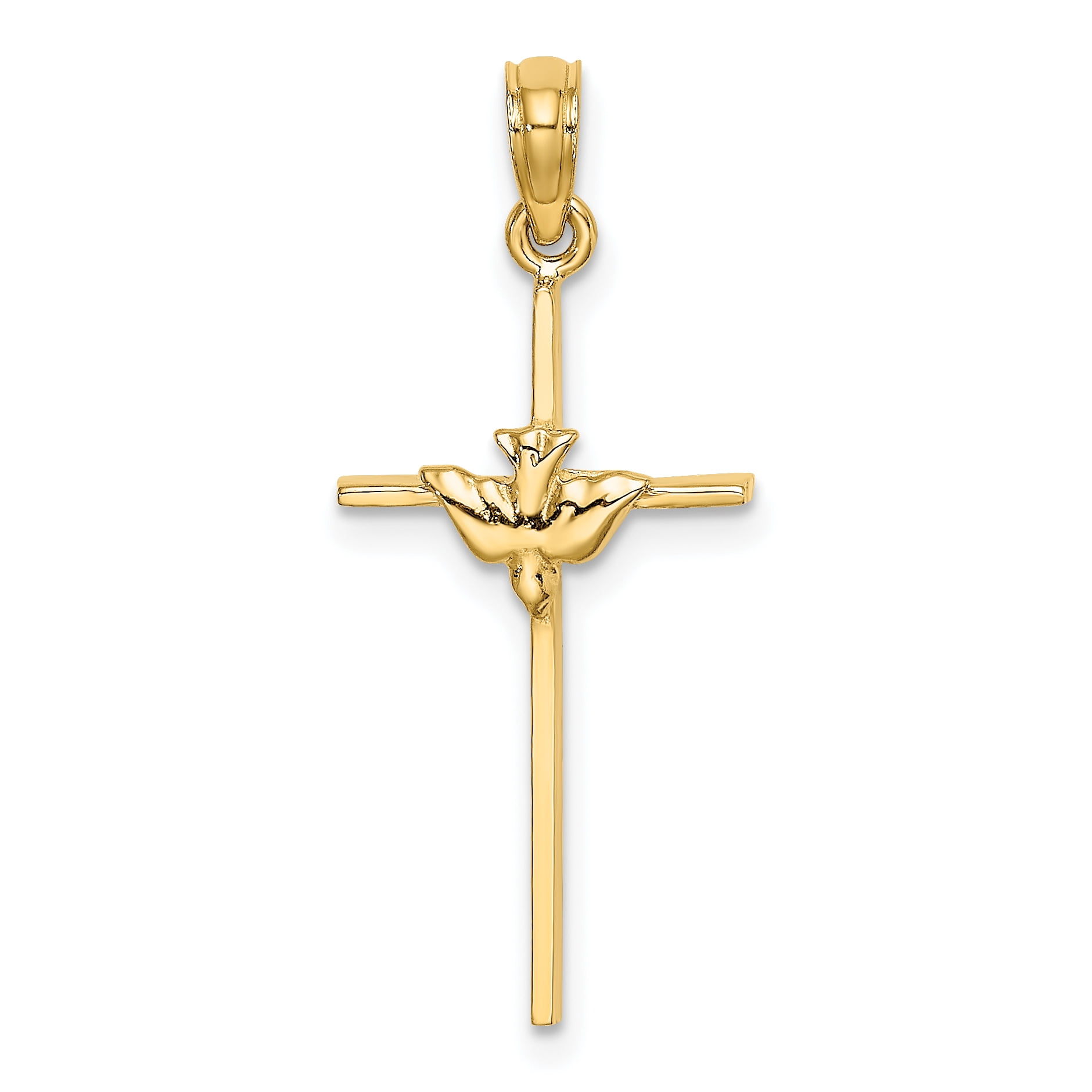 Gold cross on sale with dove pendant