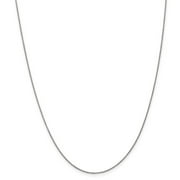 Carat in Karats 14K White Gold Ultra-thin Cable With Lobster Clasp Chain Necklace (16 Inches x 0.9mm)