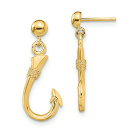Galaxy Gold 14k White Gold Fish Hook Earrings with Diamonds, Aquamarine and  Pearl 
