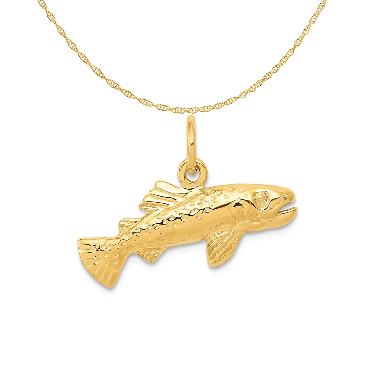 Rembrandt Salmon Fish Charm - Metal - 14K Yellow Gold