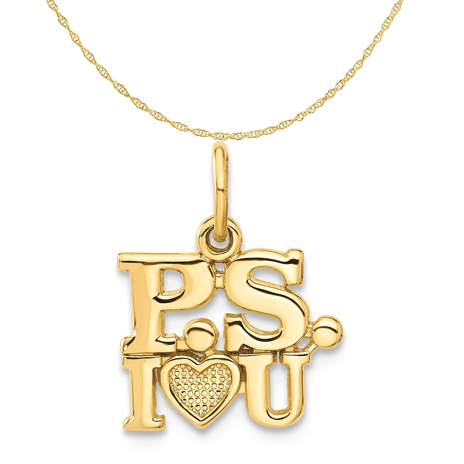 Carat in Karats 14K Yellow Gold P.S. I Love You Pendant Charm