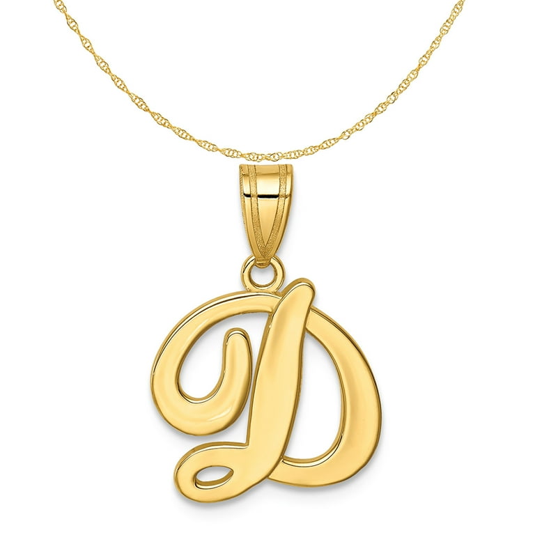 Gold script store initial necklace