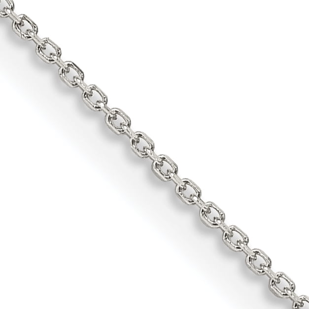 Carat in Karats 925 White Sterling Silver Ultra-thin Sided Diamond-Cut  Cable Chain Necklace (20 Inches x 1mm) 