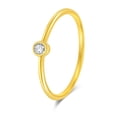thumbnail image 1 of Caratant 14k Solid Gold Diamond Solitaire Bezel Ring for women, 0.065ct, DEF VS~VVS, No fading, No allergies,Lab grown Diamond, 1 of 9