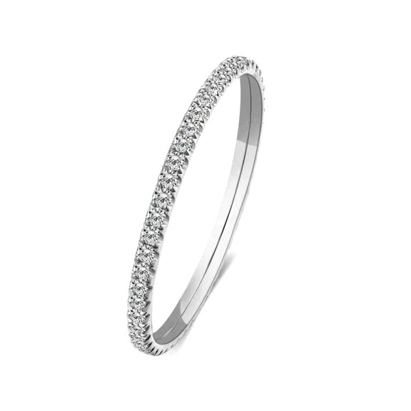 Caratant 14k Solid Gold Petite Full Diamond Eternity Band Ring for women, 0.32~0.36ct,Lab grown Diamond,DEF VS~VVS ,Wedding, No fading, No allergies, Non gold-plating