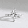 thumbnail image 1 of Caratfinejewels 3.00Ct Marquise Lab Grown Diamond Solitaire Engagement Ring, Pave Band, 10K White Gold, 1 of 7