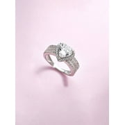 Caratup 2.25 Ct Heart Cut Luxurious Moissanite Diamond (D/VVS1) Anniversary Ring for Ladies Solid 14K White Gold Size 9